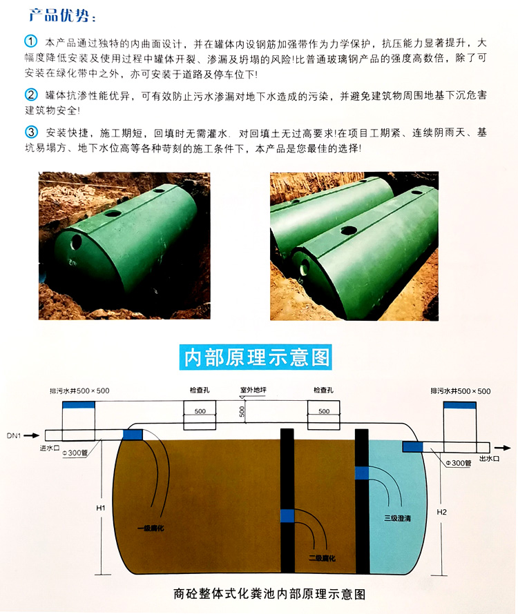 安陆玻璃钢化粪池